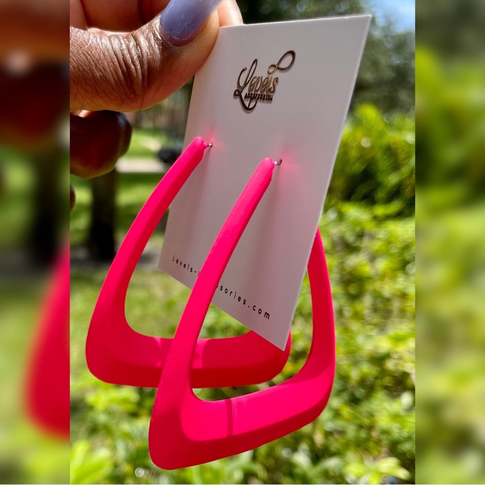 Neon Pink Earrings